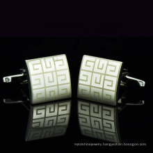 Custom Luxury Nickel sliver Plated  Laser Stainless Steel Cufflinks